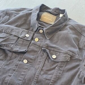 Levi Strauss Signature Mens Gold Label Black Denim Trucker Jacket Large L/G